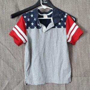 Gymboree Red and Gray Star Polo